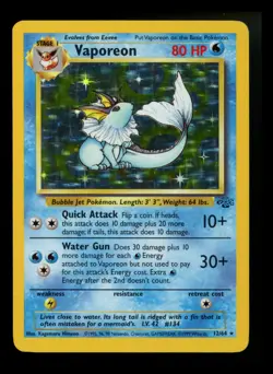 Vaporeon 12/64 Jungle 1999 Holo Rare WOTC Pokemon Card TCG - Image 1