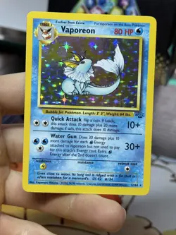Vaporeon 12/64 Jungle 1999 Holo Rare WOTC Pokemon Card TCG - Image 3