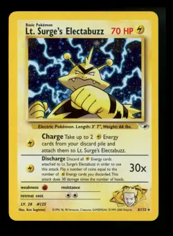 #2 Lt. Surge's Electabuzz 6/132 Gym Heroes 2000 Holo Rare WOTC Pokemon Card TCG - Image 1