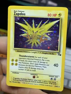#5 Zapdos 15/62 Fossil 1999 Holo Rare WOTC Pokemon Card TCG - Image 5