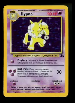 #2 Hypno 8/62 Fossil 1999 Holo Rare WOTC Pokemon Card TCG - Image 1