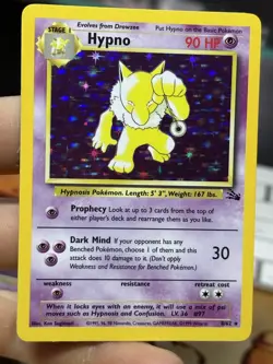 #2 Hypno 8/62 Fossil 1999 Holo Rare WOTC Pokemon Card TCG - Image 3