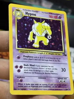 #2 Hypno 8/62 Fossil 1999 Holo Rare WOTC Pokemon Card TCG - Image 5