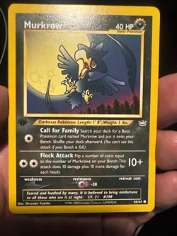 Murkrow 46/64 Neo Revelation 1st Edition Common Pokemon Card - Image 1