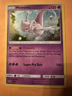 Mewtwo SM77 Sun Moon Black Star Holo Promo Pokemon Card - Image 1
