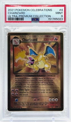 Pokemon 2021 Charizard 4/102 Gold Metal Celebrations UPC Promo PSA 9 Mint TCG - Image 1