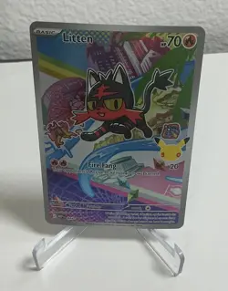 Pokemon Card Litten MEP 044 First Partner Illustration Promo 30th Anniversary NM - Image 1
