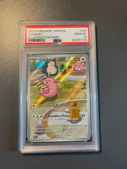 Chansey 187/167 Twilight Masquerade Illustration Rare Pokemon Card PSA 10 - Image 1