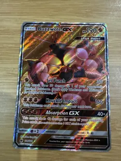 Buzzwole GX 104/111 Crimson Invasion Full Art Ultra Rare Holo Pokemon Card - Image 1