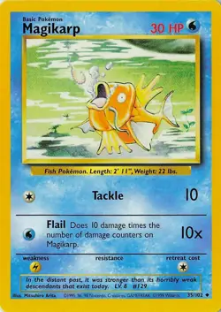 Magikarp 35/102 Vintage Pokemon Card Unlimited MP Condition - Image 3