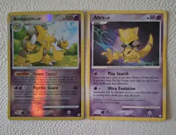 Alakazam holo and Abra basic pokemon cards in good condition - Image 3