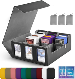 Card Storage Box for Trading Cards, 1800+ Commander Deck Box for MTG with Displa - Image 1