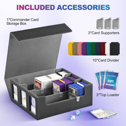 Card Storage Box for Trading Cards, 1800+ Commander Deck Box for MTG with Displa - Image 3