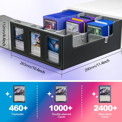 Card Storage Box for Trading Cards, 1800+ Commander Deck Box for MTG with Displa - Image 4