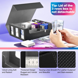 Card Storage Box for Trading Cards, 1800+ Commander Deck Box for MTG with Displa - Image 5