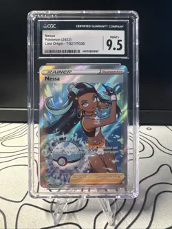 Pokemon TCG 2022 SWSH Lost Origin Nessa Full Art Holo Card TG27/TG30 CGC 9.5 - Image 1