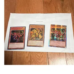 Konami Yu-Gi-Oh! TCG 3 Card Lot - Slifer, Winged Dragon of Ra, Holo - Image 1