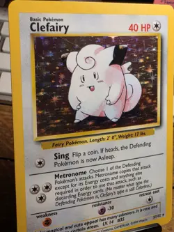 1999 Pokemon TCG Clefairy 5/102 Base Set Holo Rare Card Vintage WOTC MP+ Lp- - Image 2