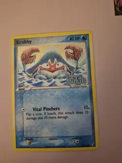 Krabby Holo Crystal Guardians STAMPED 54/100 Pokemon Card - Image 1