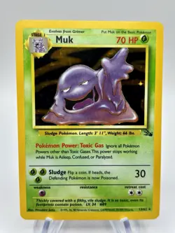Vintage Muk 13/62 Fossil Holo Rare Pokemon Card WOTC | LP+ - Image 1