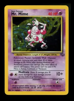 #3 HOLOBLEED Mr. Mime 6/64 Jungle 1999 Holo Rare WOTC Pokemon Card TCG - Image 2