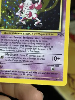 #3 HOLOBLEED Mr. Mime 6/64 Jungle 1999 Holo Rare WOTC Pokemon Card TCG - Image 5