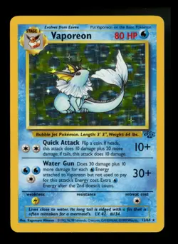#4 Vaporeon 12/64 Jungle 1999 Holo Rare WOTC Pokemon Card TCG - Image 1