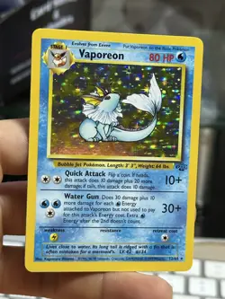#4 Vaporeon 12/64 Jungle 1999 Holo Rare WOTC Pokemon Card TCG - Image 3