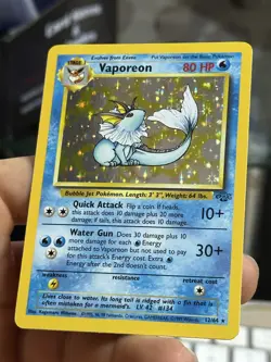 #4 Vaporeon 12/64 Jungle 1999 Holo Rare WOTC Pokemon Card TCG - Image 4