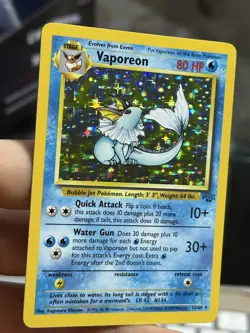 #4 Vaporeon 12/64 Jungle 1999 Holo Rare WOTC Pokemon Card TCG - Image 5