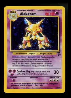 Alakazam 1/130 Base Set 2 2000 Holo Rare WOTC Pokemon Card TCG - Image 1