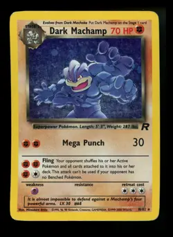 Dark Machamp 10/82 Team Rocket 2000 Holo Rare WOTC Pokemon Card TCG - Image 1