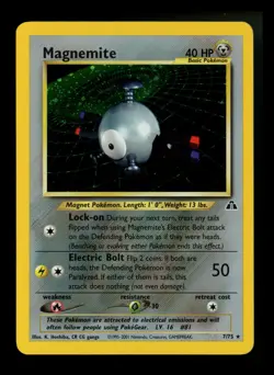 Magnemite 7/75 Neo Discovery 2001 Holo Rare WOTC Pokemon Card TCG - Image 1