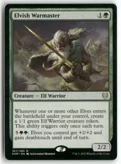 Elvish Warmaster 167 Rare Kaldheim Magic: The Gathering Lightly Played - Image 1