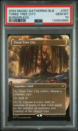 2024 MTG BLOOMBURROW BORDERLESS #337 THREE TREE CITY PSA 10 - Image 1