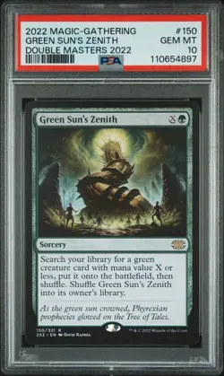 2022 MTG DOUBLE MASTERS 2022 #150 GREEN SUN'S ZENITH PSA 10 - Image 1