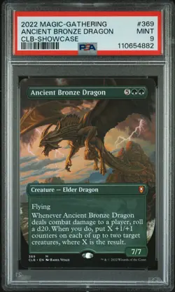2022 MTG COMMANDER LEGENDS: BATTLE FOR BALDUR'S GATE ANCIENT BRONZE DRAGON PSA 9 - Image 1