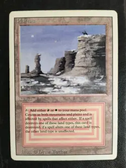 MTG Plateau Revised Edition - Dual Land - Lightly Played LP/MP - Vintage 1994 - Image 3