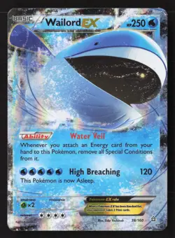 Wailord EX Ultra Rare Holo PRC 38/160 LP Pokemon TCG - Image 1
