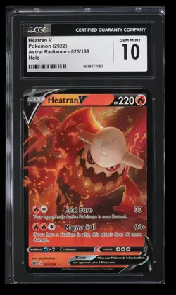 2022 Pokemon Astral Radiance Heatran V CGC 10 English #025/189 Holo - Image 1