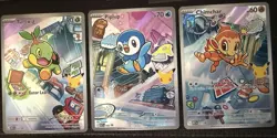 Pokemon TCG First Partner Illustration Collection Chimchar, Turtwig, Piplup - Image 1