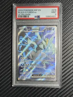 2024 Pokemon Surging Sparks Black Kyurem Ex Ultra Rare 218/191 PSA 9 Mint - Image 1