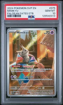 2024 POKEMON SVP EN-SV BLACK STAR PROMO #075 MIMIKYU PSA 10 - Image 1