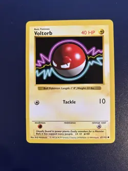 Voltorb 67/102 - SHADOWLESS - Common Base Set Pokemon - LP - Image 1