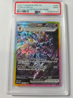 2025 POKEMON PRE EN-PRISMATIC EVOLUTIONS #147 CERULEDGE EX PSA 9 - Image 1