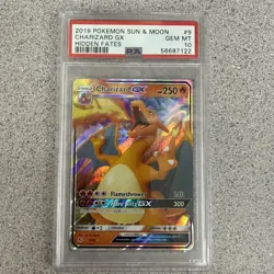 2019 Pokemon SM Hidden Fates Charizard GX #9/68 PSA 10 GEM MINT - Image 1
