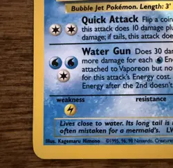 Pokemon Vaporeon Holo Rare Jungle 12/64 Vintage 1995 96 98 LP - Image 4