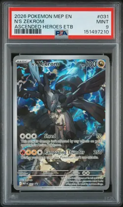 2026 POKEMON MEP EN-ME BLACK STAR PROMO #031 N'S ZEKROM PSA 9 - Image 1