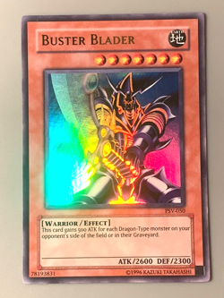 yugioh 1996 Buster Blader PSV-050 Unlimited Edition Ultra Rare Near Mint - Image 1