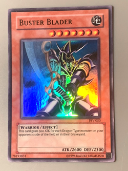 yugioh 1996 Buster Blader PSV-050 Unlimited Edition Ultra Rare Near Mint - Image 2